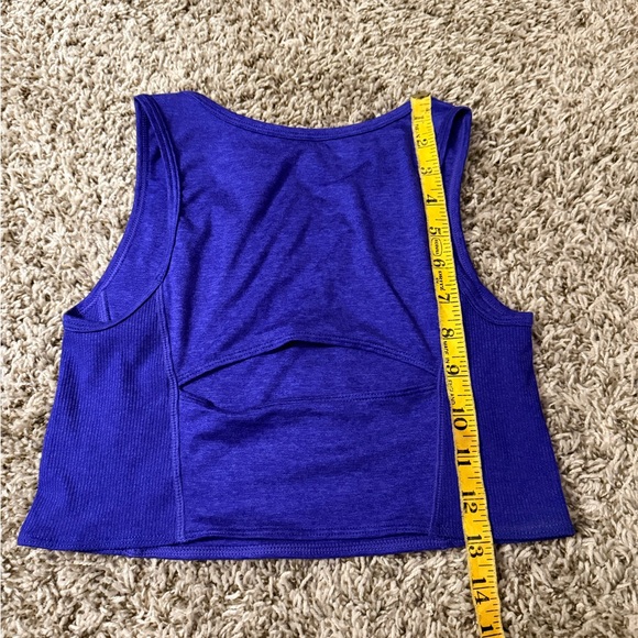 Nike Yoga Dri-Fit Royal Blue Cutout Back Cropped Sports Bra Top - Picture 4 of 6